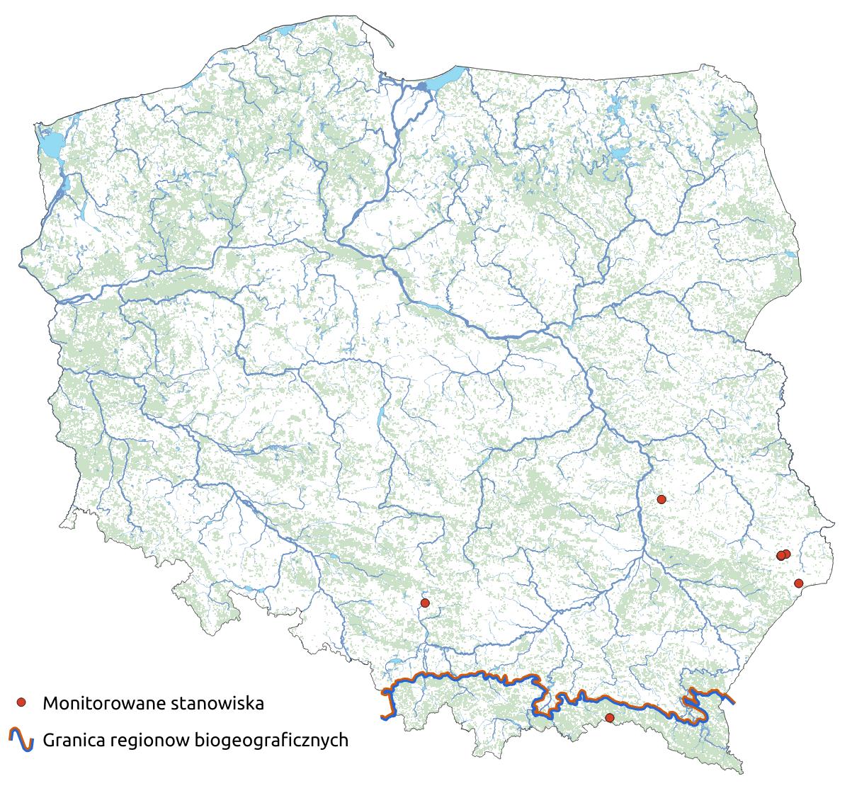 Mapa przedstawiająca rozmieszczenie gatunku Tłustosz pospolity dwubarwny. Kliknięcie na zdjęcie spowoduje powiększenie do rozmiarów oryginalnych