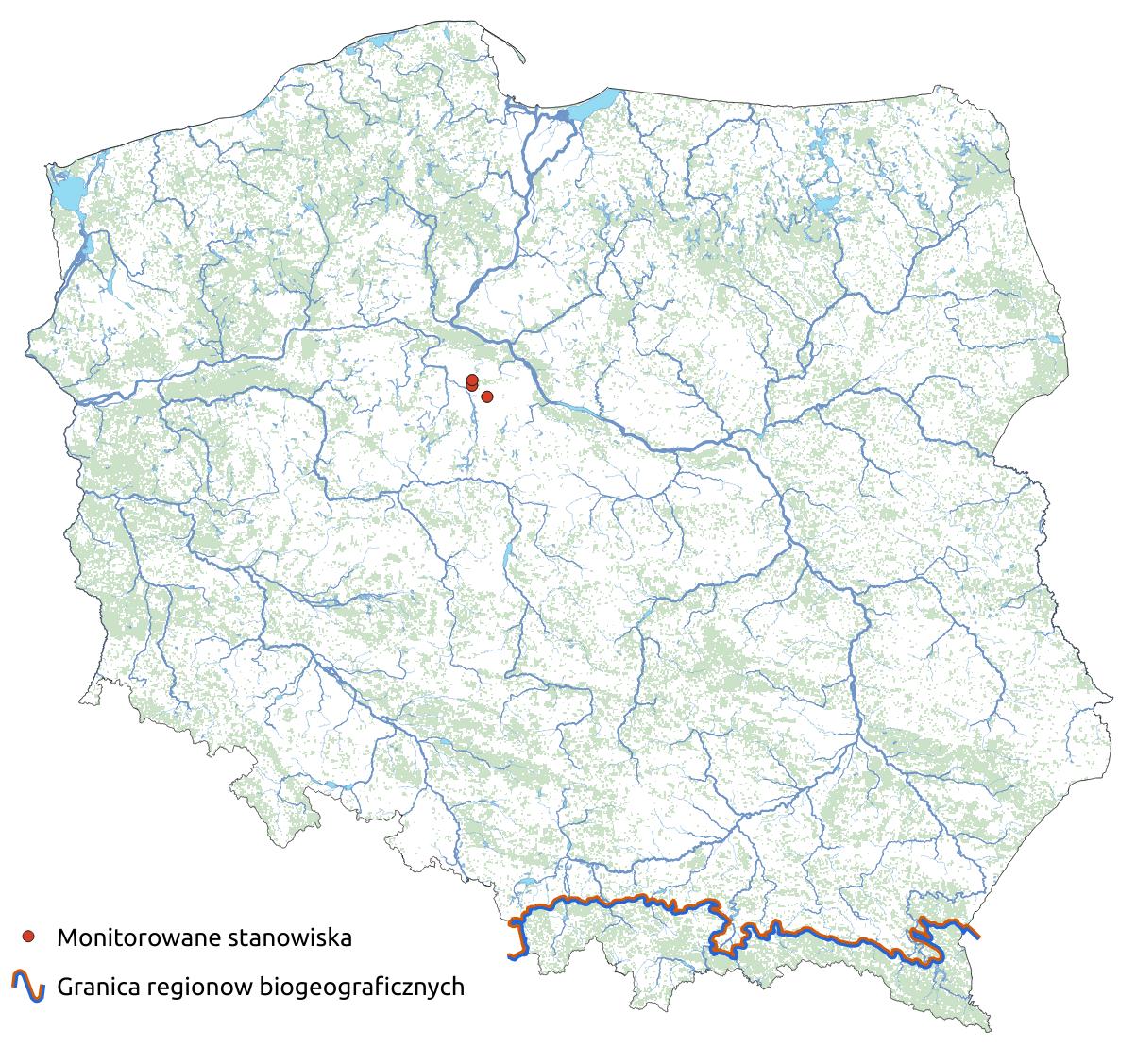 Mapa przedstawiająca rozmieszczenie gatunku Turzyca żytowata. Kliknięcie na zdjęcie spowoduje powiększenie do rozmiarów oryginalnych
