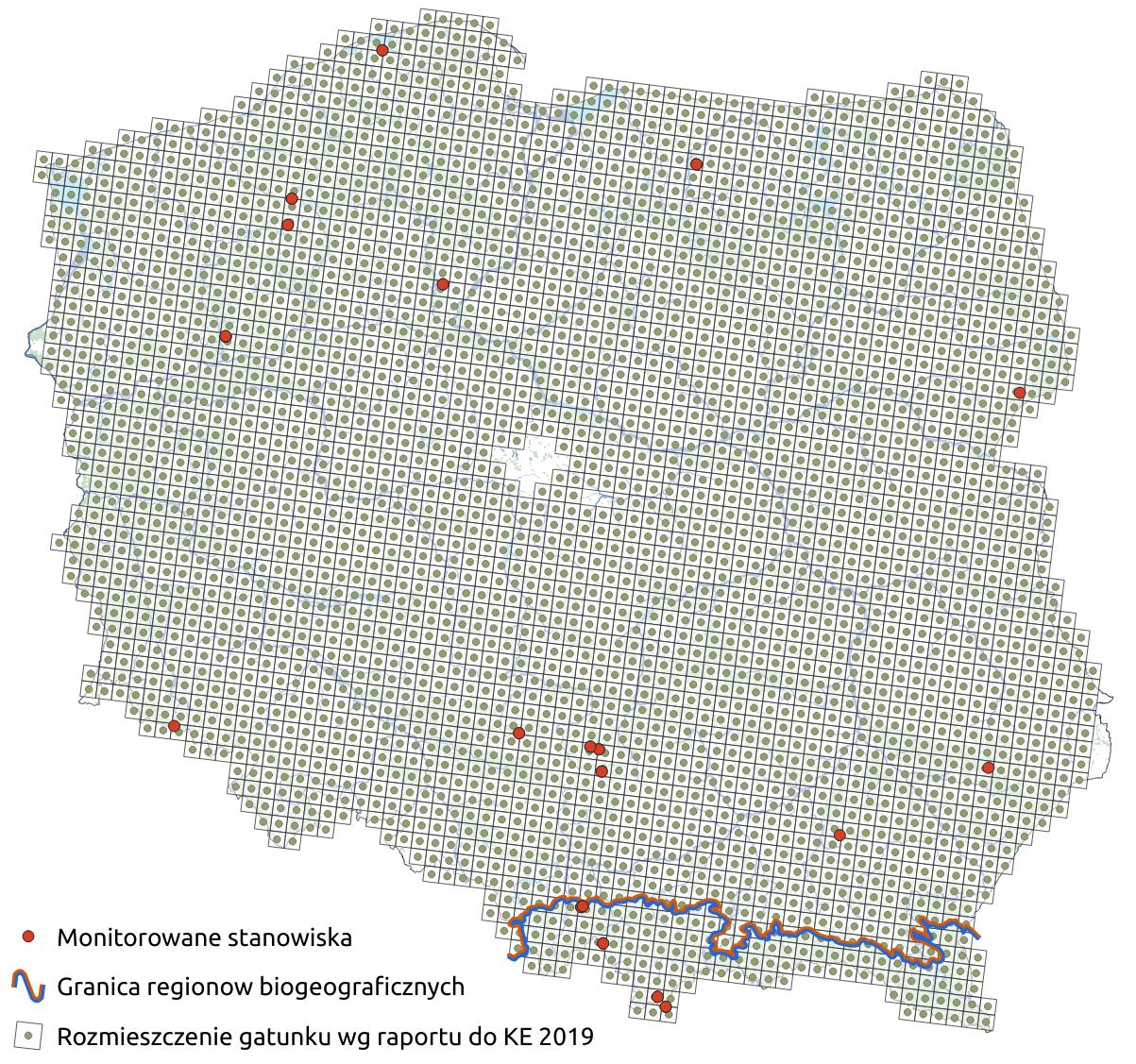 Mapa przedstawiająca rozmieszczenie gatunku Widłaki. Kliknięcie na zdjęcie spowoduje powiększenie do rozmiarów oryginalnych