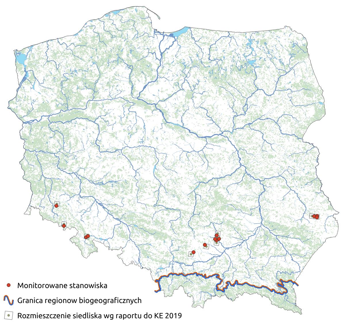 Mapa przedstawiająca występowanie Subkontynentalnych zarośli okołopannońskich. Kliknięcie na zdjęcie spowoduje powiększenie do rozmiarów oryginalnych