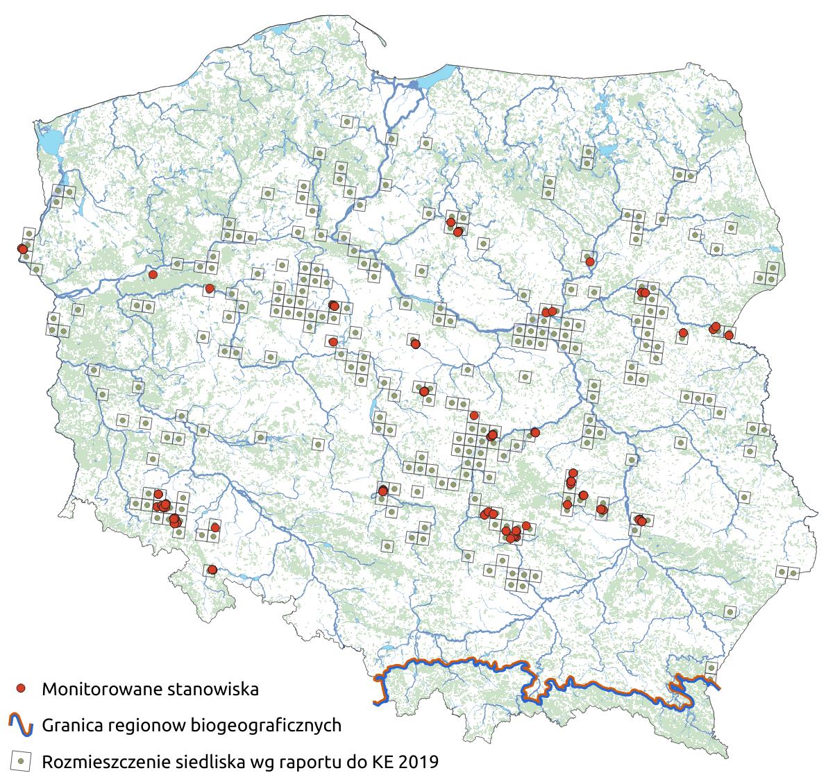 Mapa przedstawiająca występowanie ciepłolubnych dąbrów. Kliknięcie na zdjęcie spowoduje powiększenie do rozmiarów oryginalnych