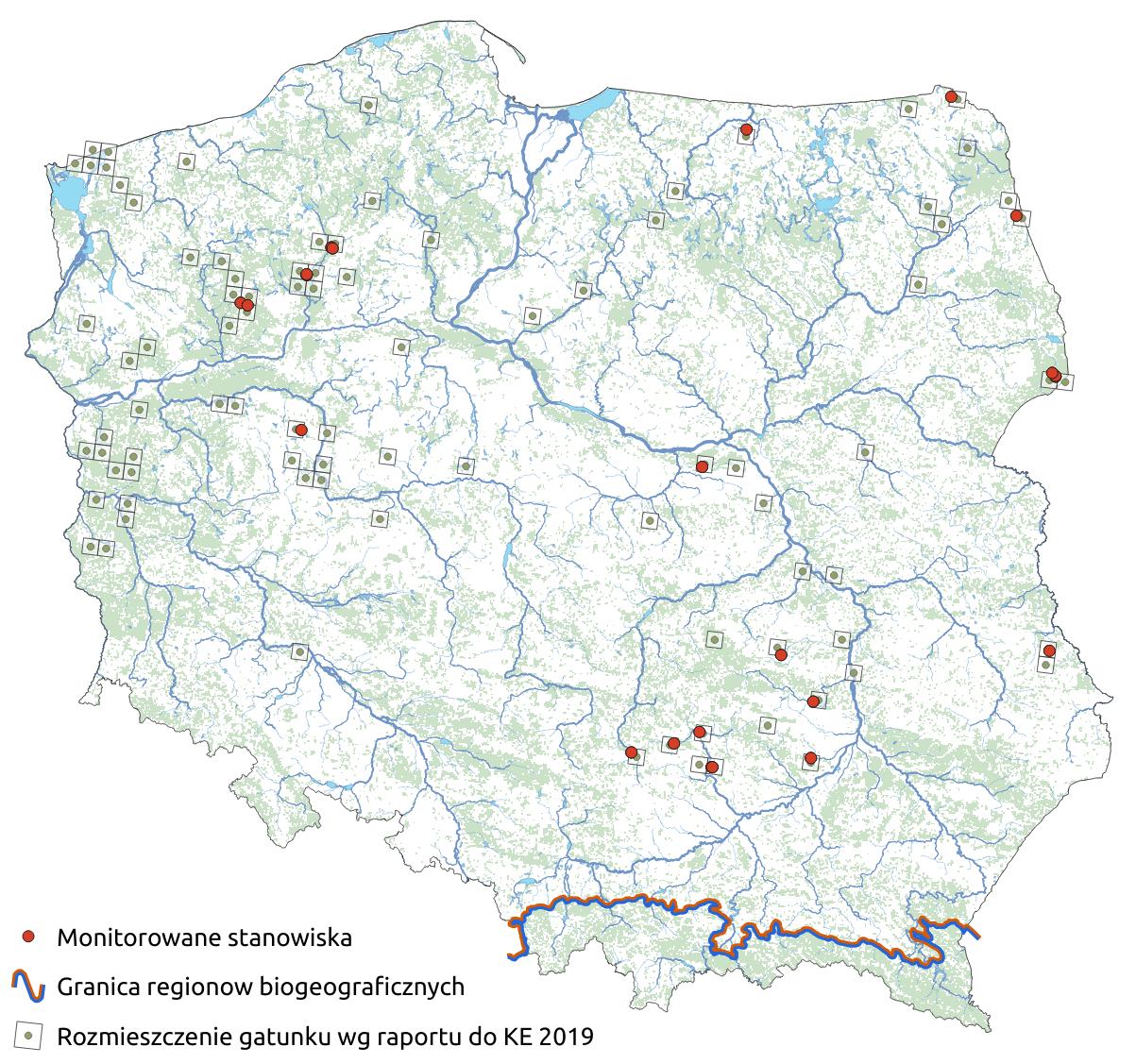 Mapa przedstawiająca rozmieszczenie gatunku poczwarówka jajowata. Kliknięcie na zdjęcie spowoduje powiększenie do rozmiarów oryginalnych