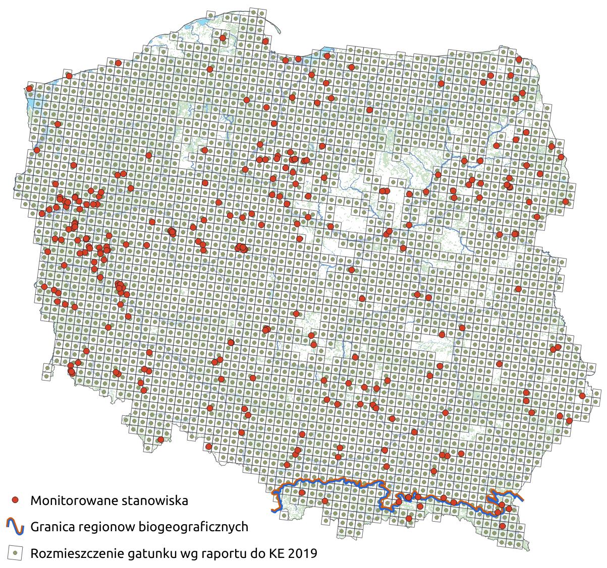 Mapa przedstawiająca rozmieszczenie gatunku ślimak winniczek. Kliknięcie na zdjęcie spowoduje powiększenie do rozmiarów oryginalnych