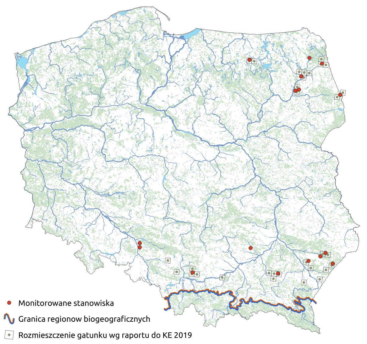 Mapa przedstawiająca rozmieszczenie gatunku strzępotek hero. Kliknięcie na zdjęcie spowoduje powiększenie do rozmiarów oryginalnych