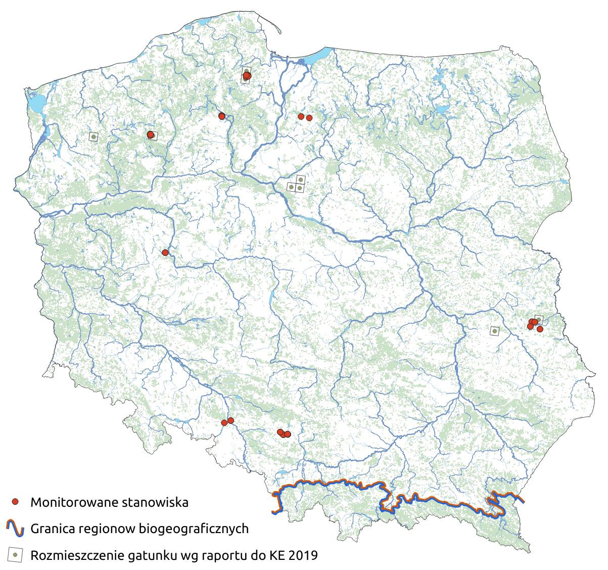 Mapa przedstawiająca rozmieszczenie gatunku pływak szerokobrzeżek. Kliknięcie na zdjęcie spowoduje powiększenie do rozmiarów oryginalnych
