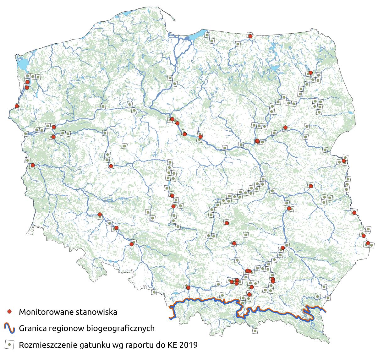 Mapa przedstawiająca rozmieszczenie gatunku boleń. Kliknięcie na zdjęcie spowoduje powiększenie do rozmiarów oryginalnych