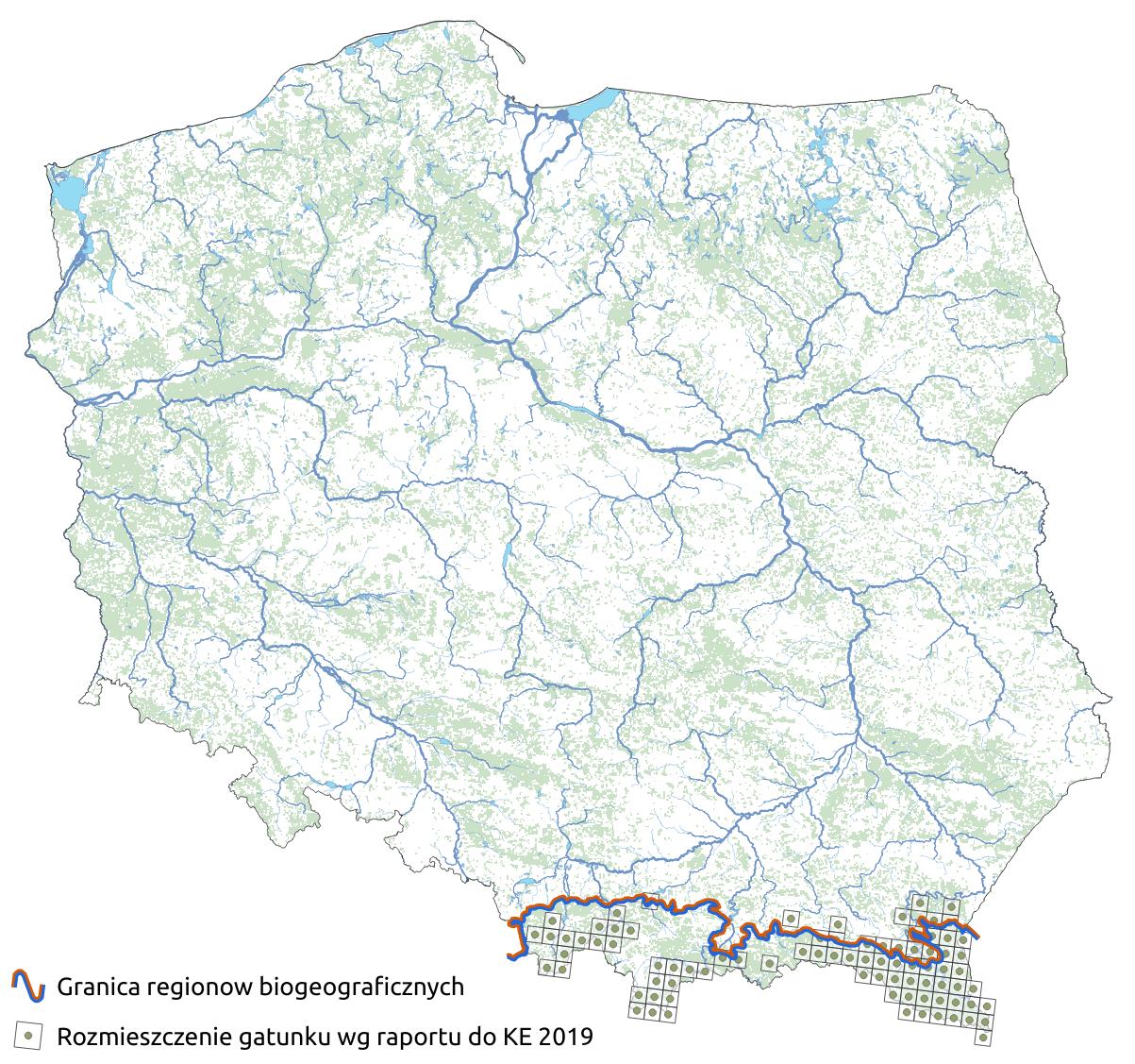 Mapa przedstawiająca rozmieszczenie gatunku niedźwiedź brunatny. Kliknięcie na zdjęcie spowoduje powiększenie do rozmiarów oryginalnych