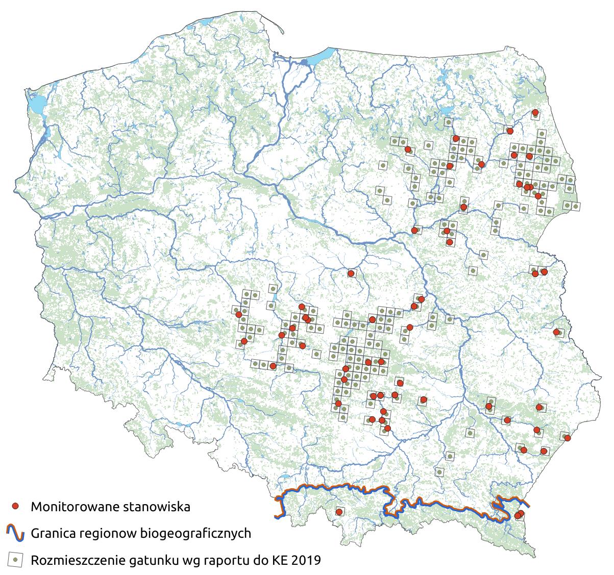 Mapa przedstawiająca rozmieszczenie gatunku minóg ukraiński. Kliknięcie na zdjęcie spowoduje powiększenie do rozmiarów oryginalnych